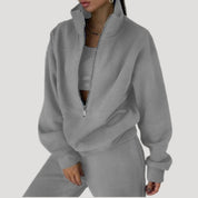 Women’s half zip fleece winter zip up sweatshirt set