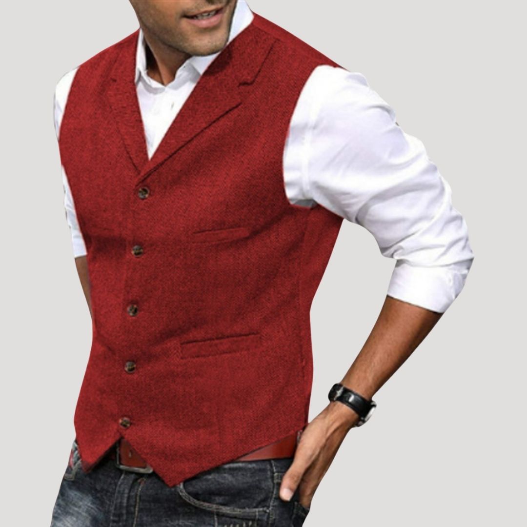 Men’s wool tweed winter smart casual waistcoat