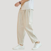 Men’s linen cropped trousers – casual summer lightweight fit