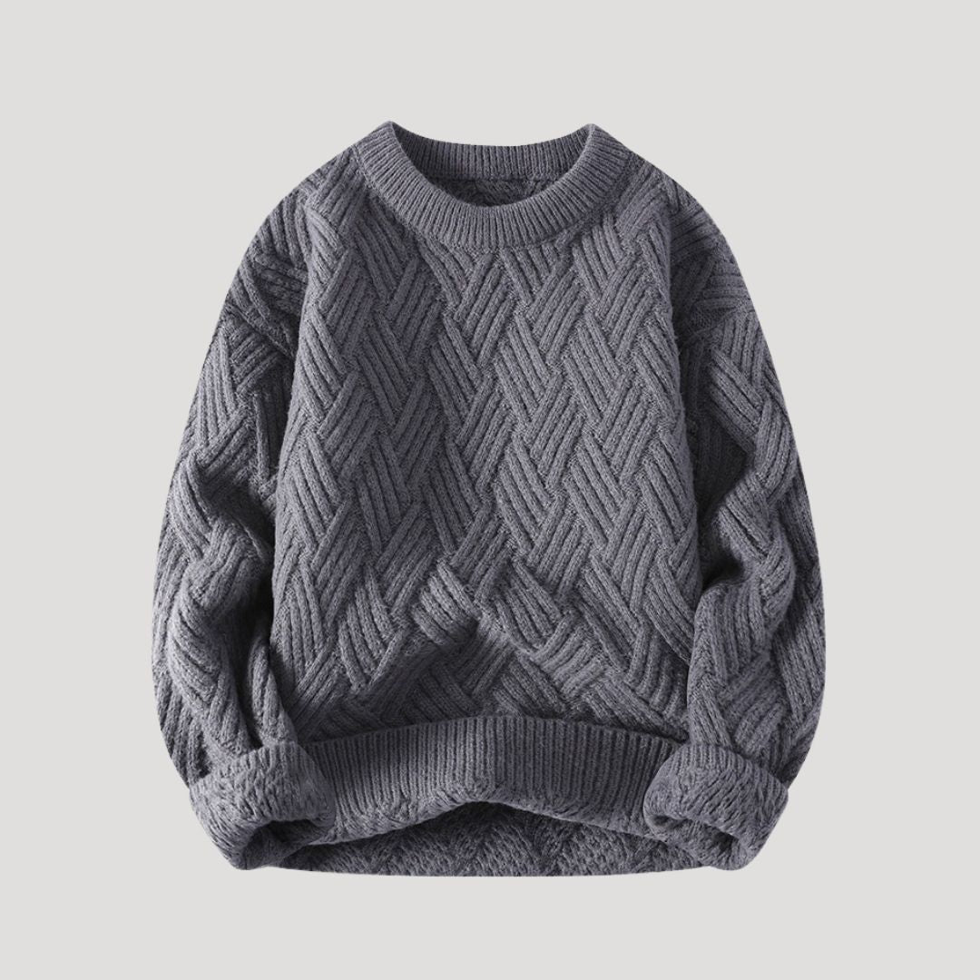 Men’s chunky cable knit wool winter jumper