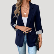 Classic tailored blazer with roll-up sleeves