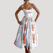 Women’s summer midi sundress – sleeveless printed holiday