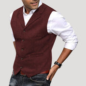 Men’s wool tweed winter smart casual waistcoat