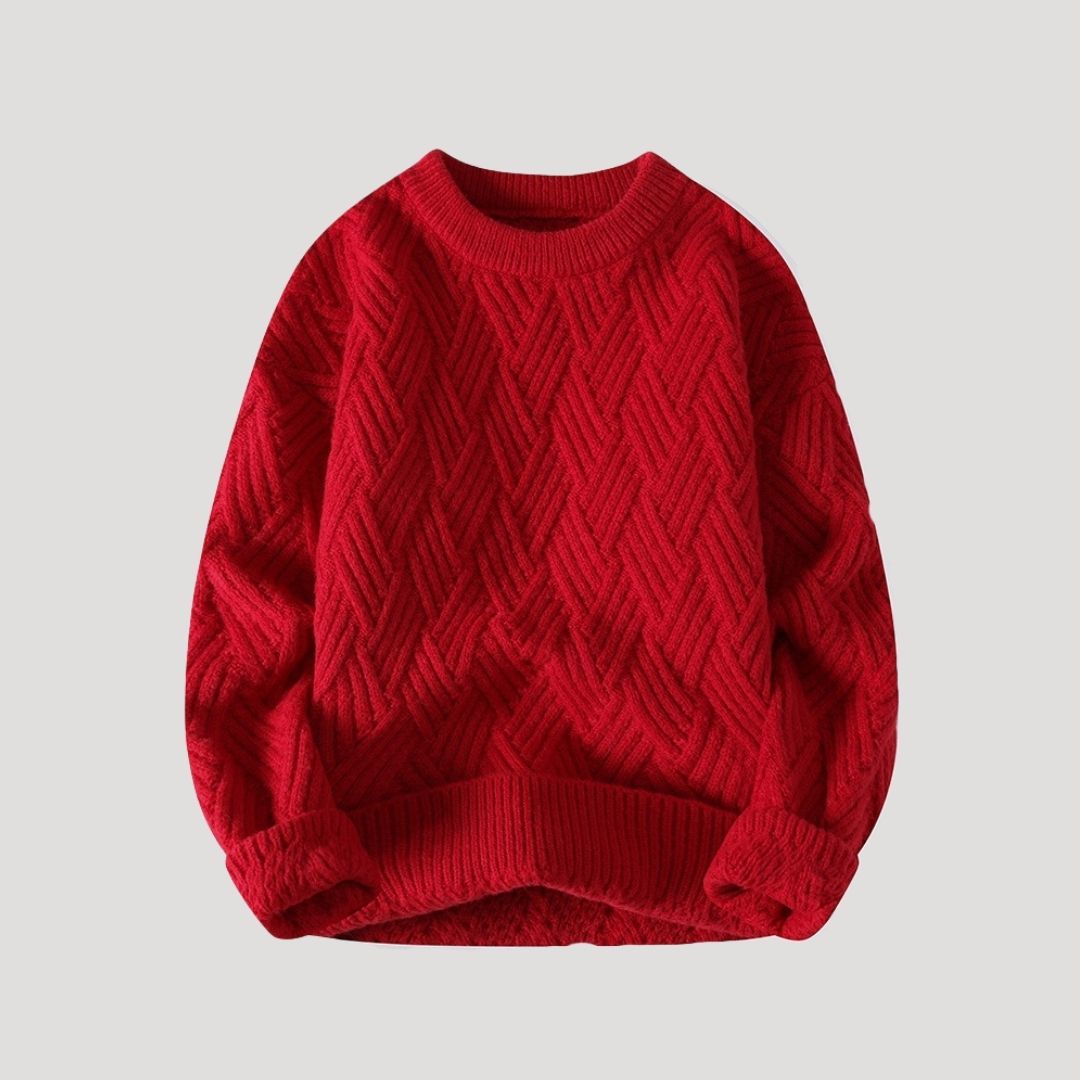 Men’s chunky cable knit wool winter jumper