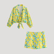 Lemon print two-piece summer set