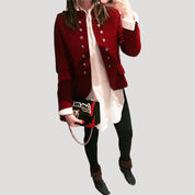 Women’s military style wool blend blazer jacket