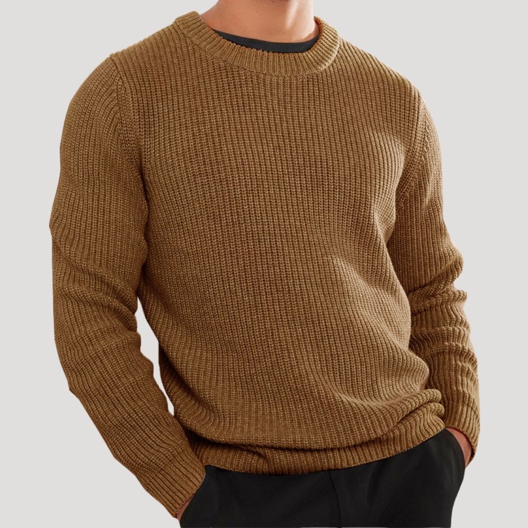 Men’s wool knit crew neck winter jumper