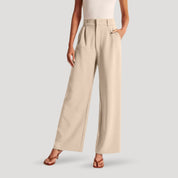 Tailored high-waist wide-leg trousers