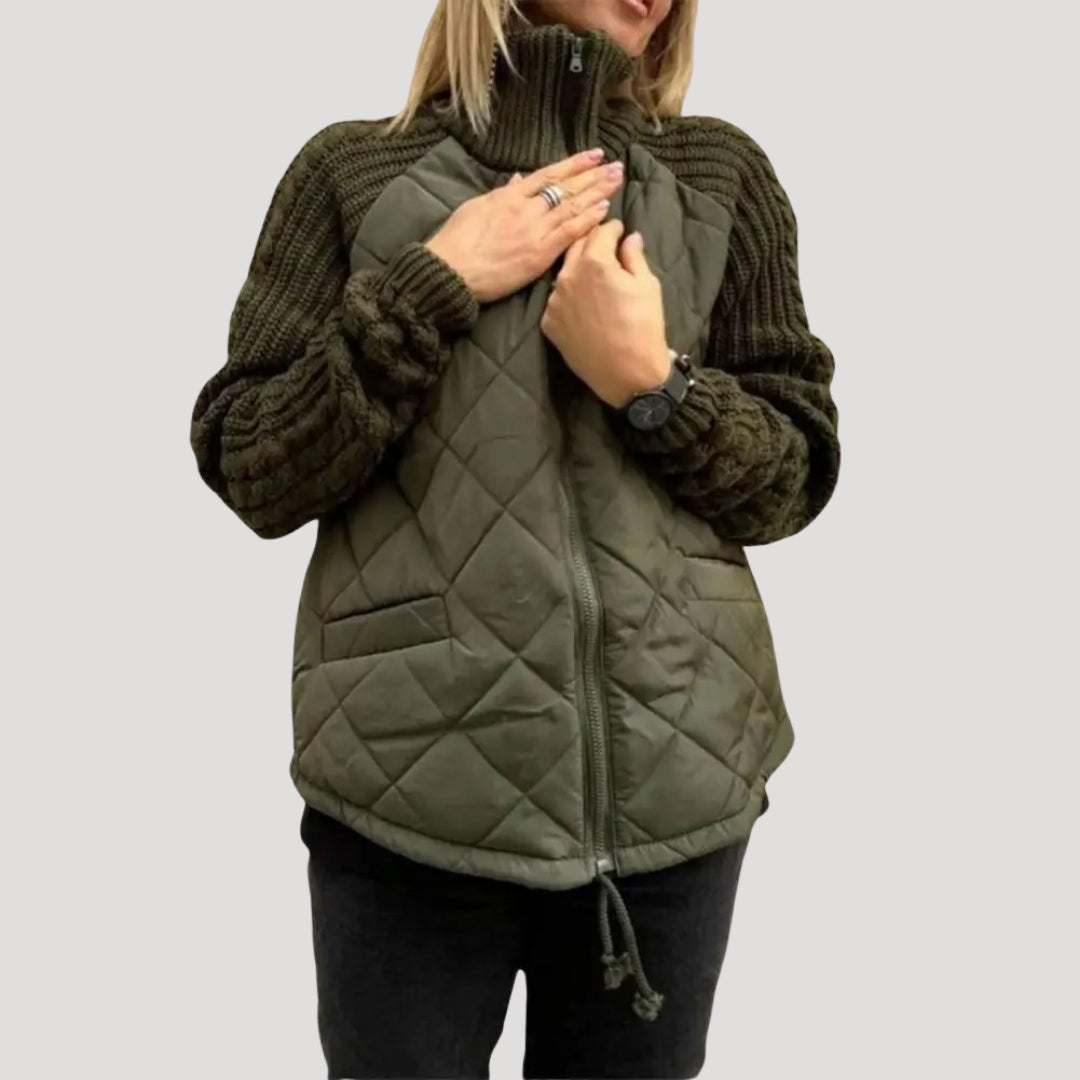 Women’s quilted zip up jacket – padded winter coat