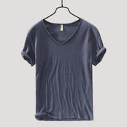 Men’s lightweight short sleeve V neck plain T shirt