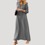 Women’s long sleeve v neck maxi dress