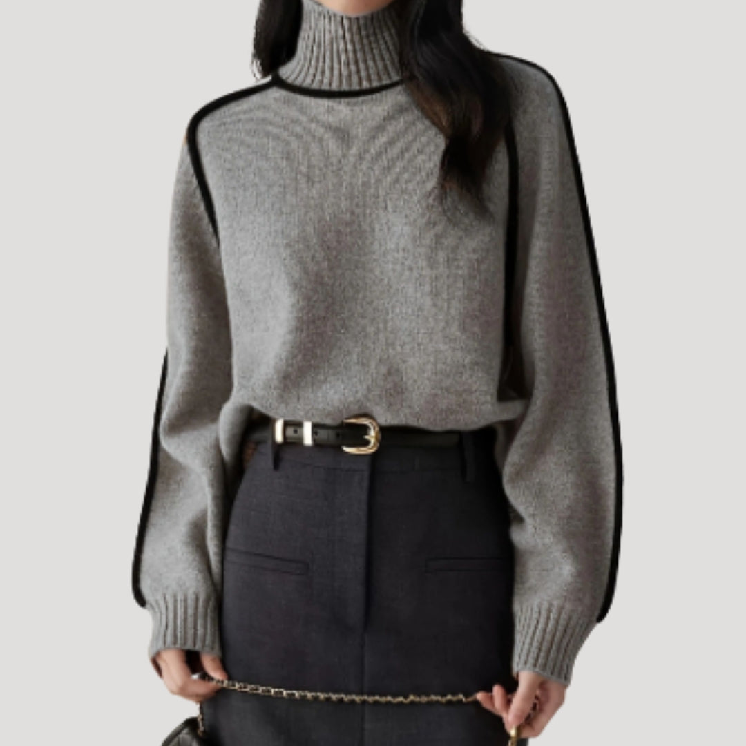 Women’s turtleneck jumper chunky knit roll neck winter sweater