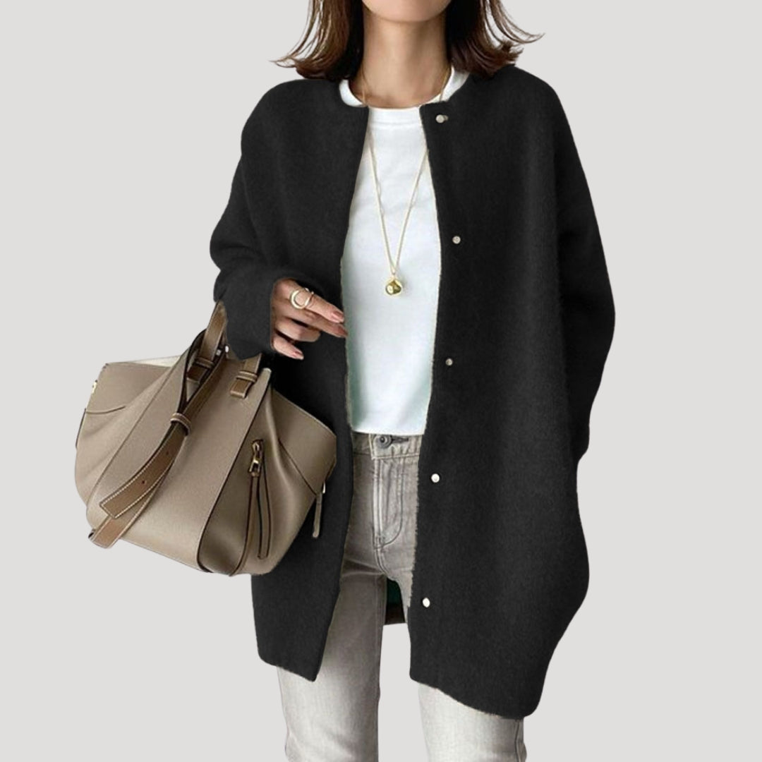 Women's cozy wool cardigan long knitwear