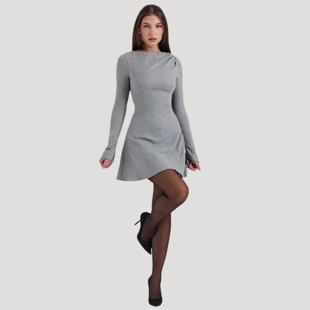 Elegant long-sleeve skater dress