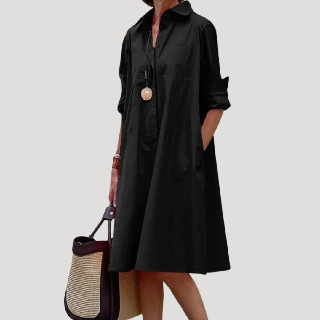 Women’s long sleeve relaxed fit midi dress