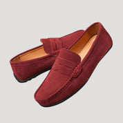 Men’s suede penny slip on casual loafers