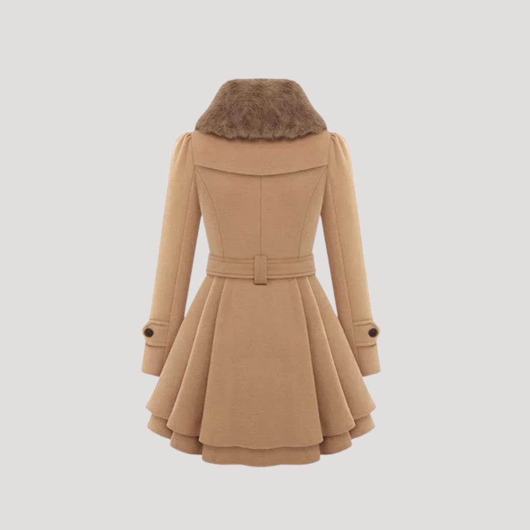 Women elegant layered winter coat