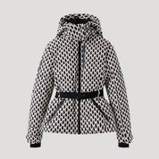 Women’s quilted waterproof belted winter puffer jacket
