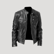 Classic leather biker jacket