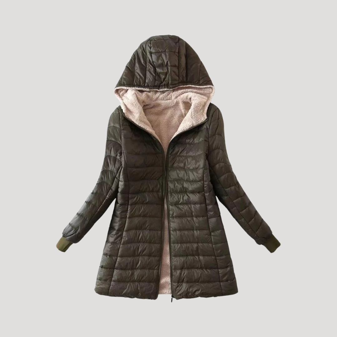 Women padded fleece-lined winter coat