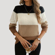 Women’s soft knit jumper lightweight striped pullover