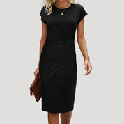 Women’s ruched cap sleeve midi dress