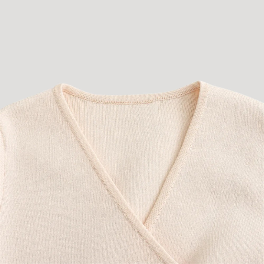 Women ribbed asymmetric cardigan