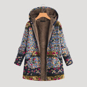 Floral hooded coat