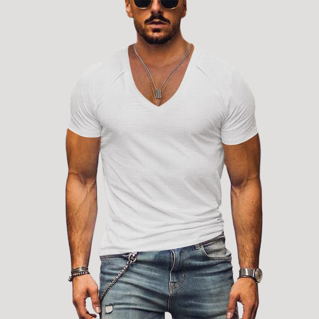 Men’s v neck fitted short sleeve t shirt