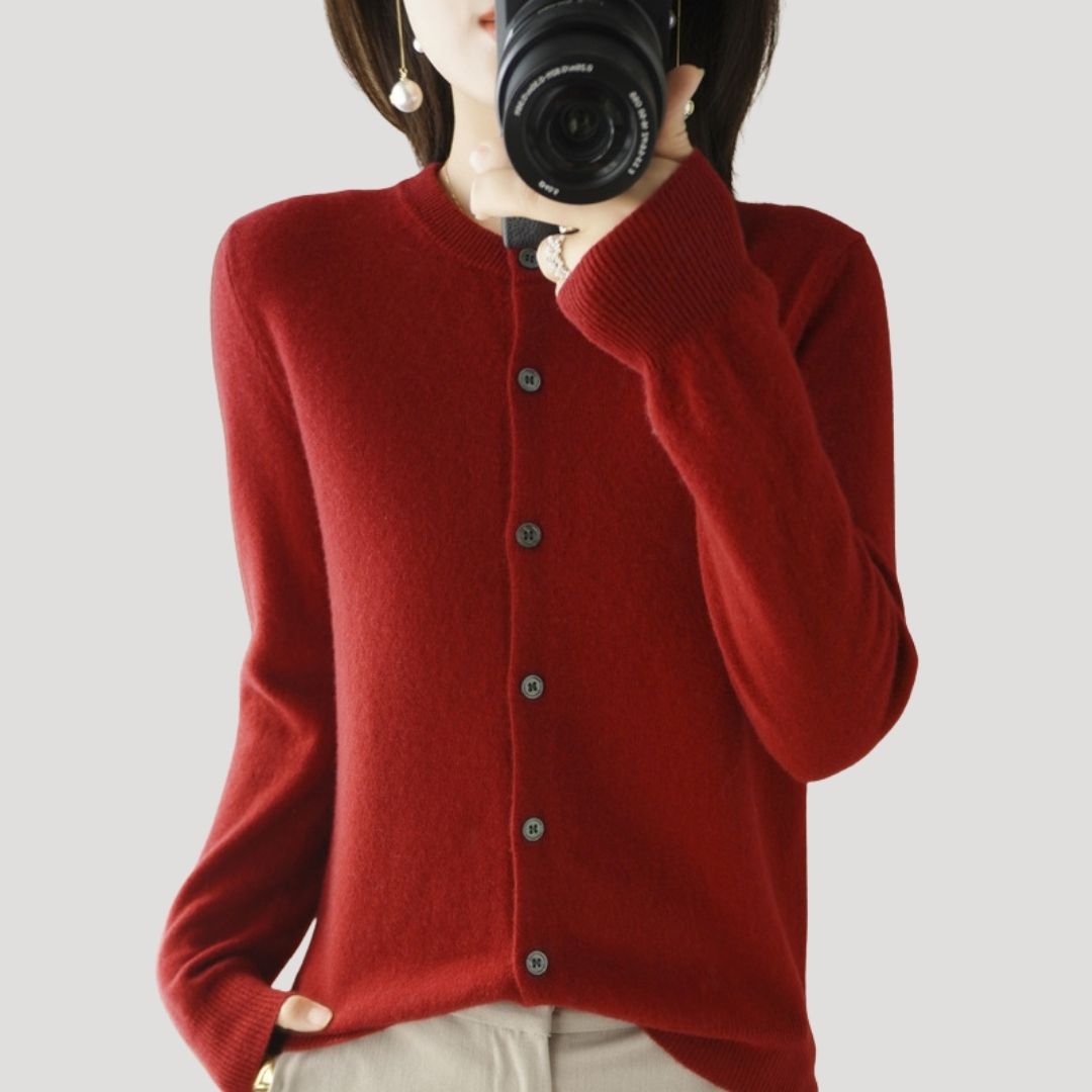 Women’s wool knit button warm winter cardigan
