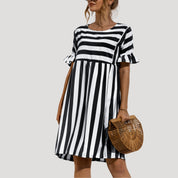 Women’s striped short sleeve mini day dress