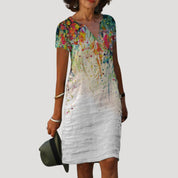 Women’s floral short sleeve midi day dress