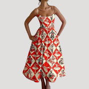 Women’s summer midi sundress – sleeveless printed holiday