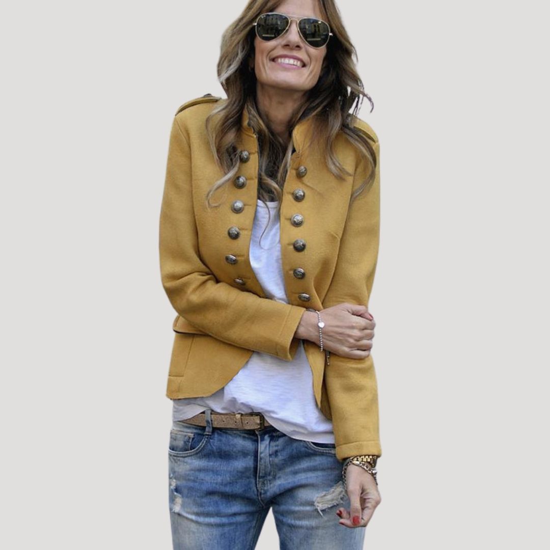 Women’s military style wool blend blazer jacket