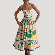 Women’s summer midi sundress – sleeveless printed holiday