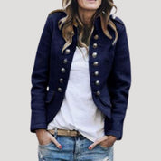 Women’s military style wool blend blazer jacket