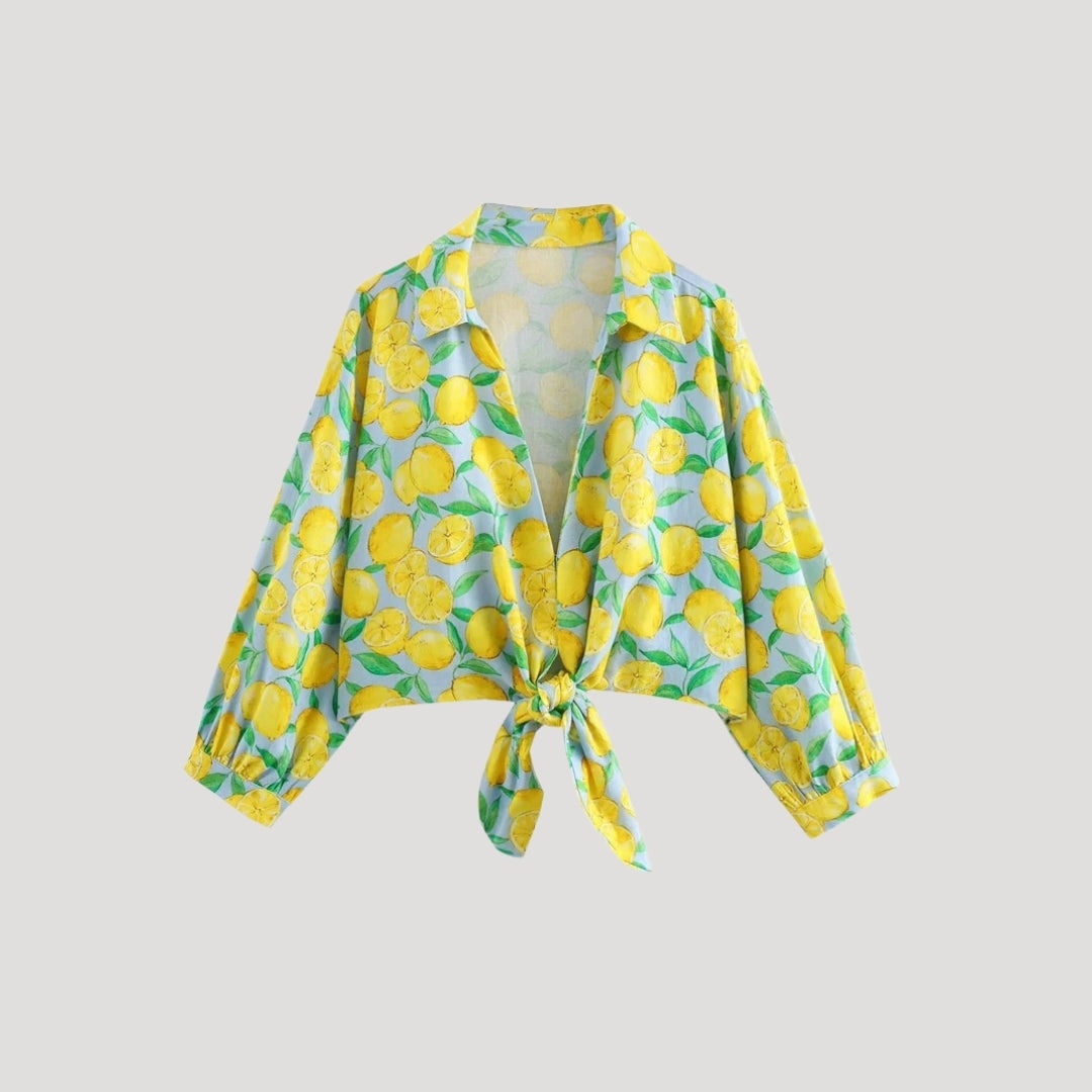 Lemon print two-piece summer set