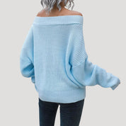 Women’s off shoulder oversized knit sweater for casual wear