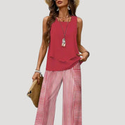 Women’s co ord set wide leg linen trousers