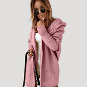 Women’s chunky knit oversized long hooded sweater