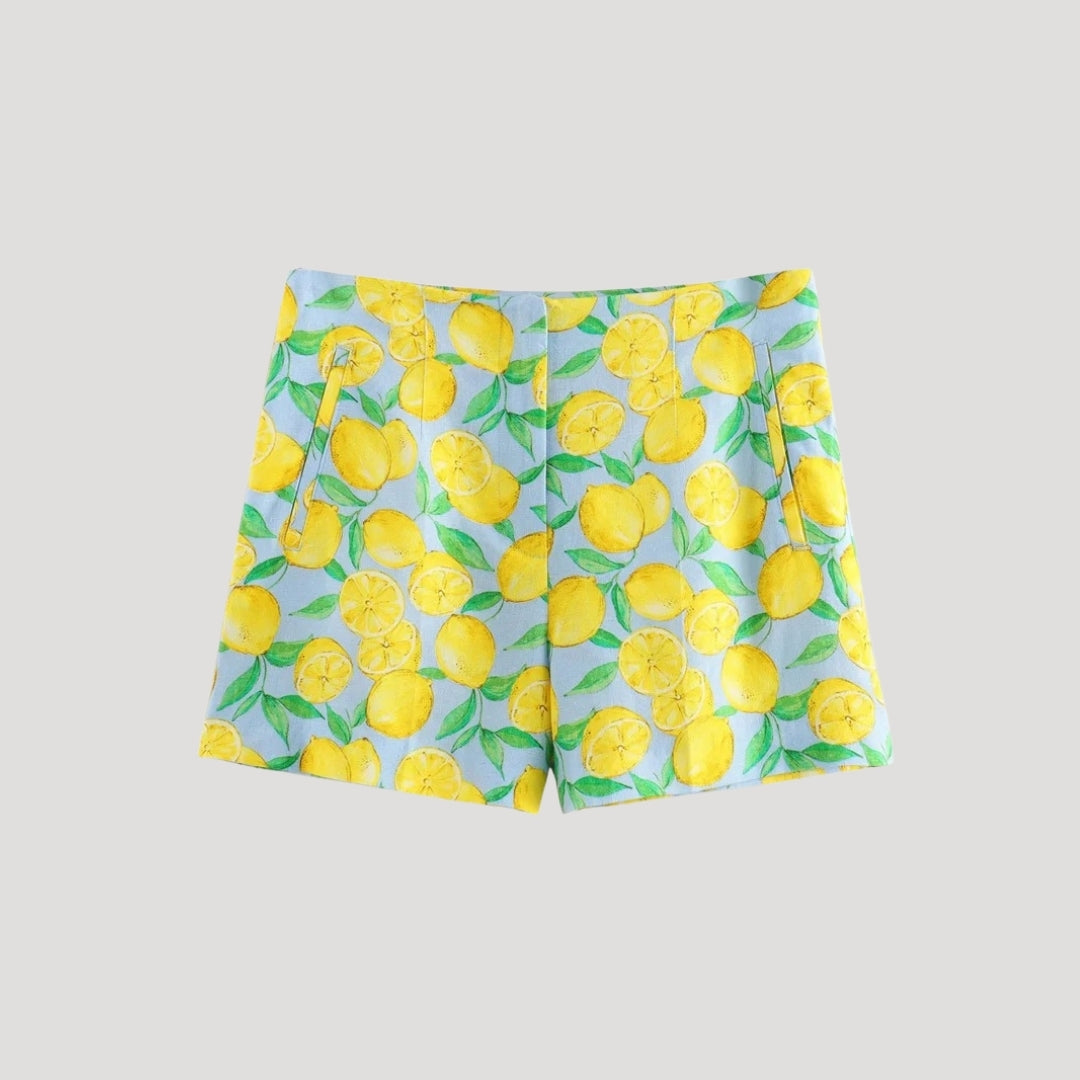 Lemon print two-piece summer set