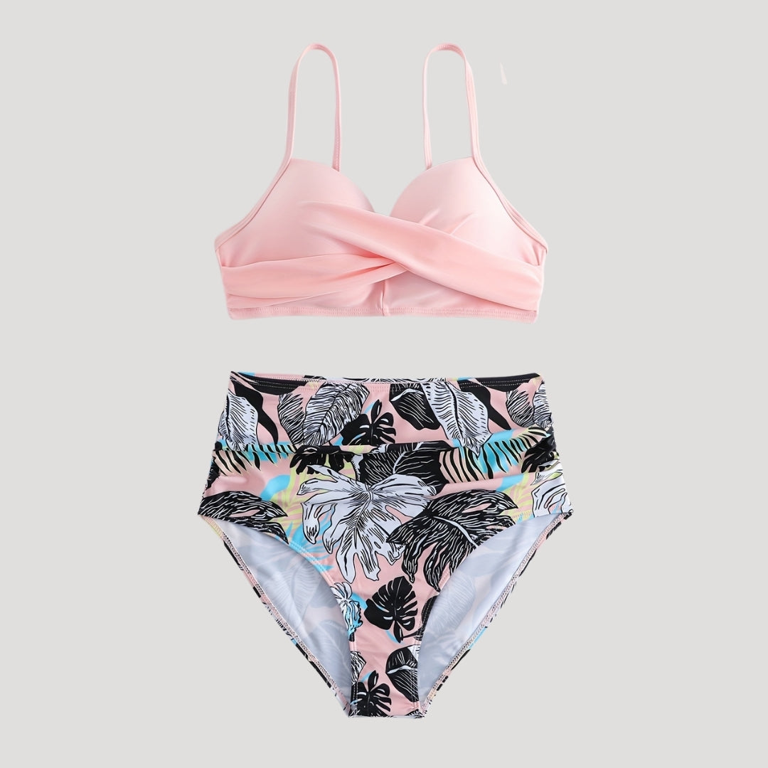 Elegant high-waisted bikini set