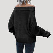 Women’s off shoulder oversized knit sweater for casual wear