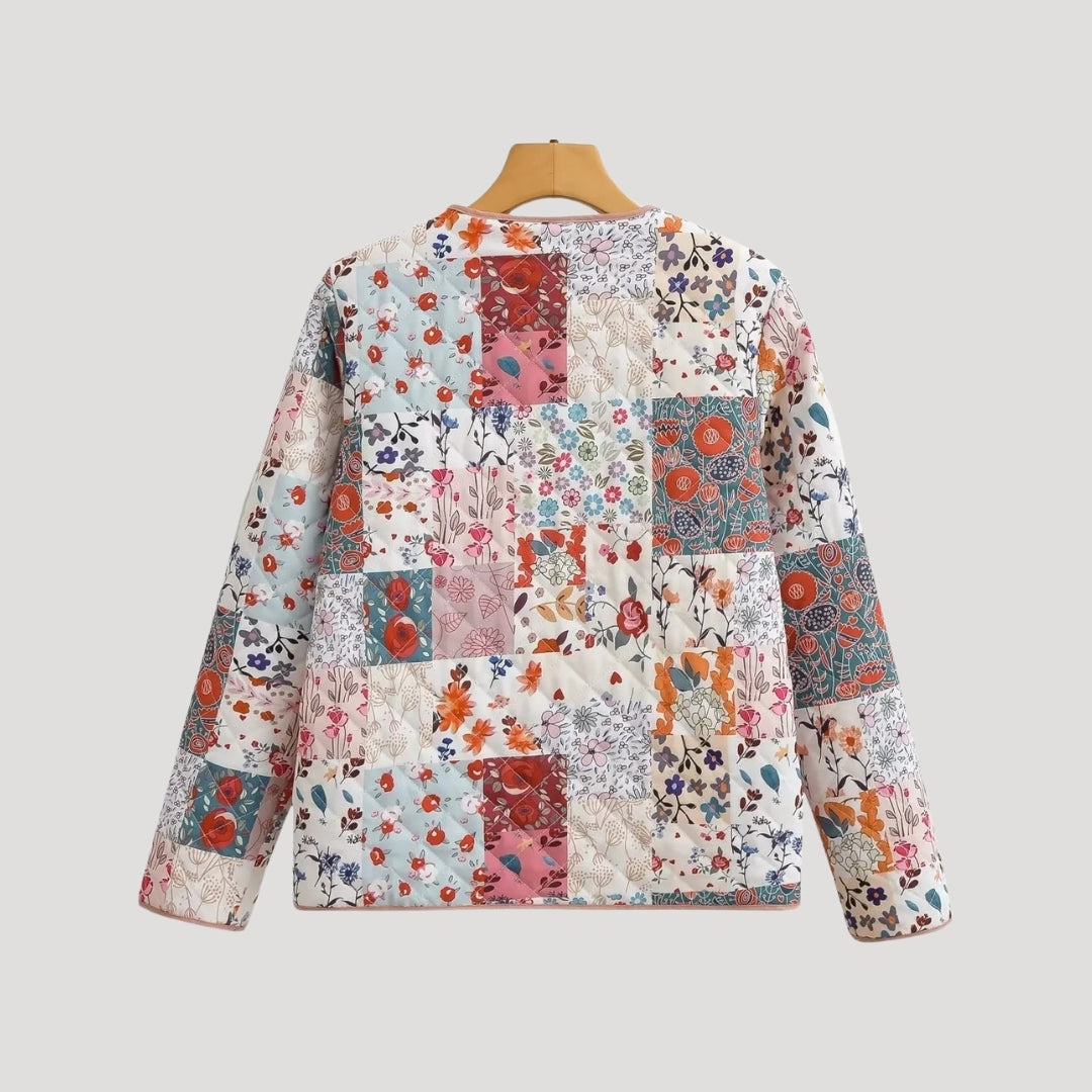 Women’s lightweight summer quilted jacket – printed boho style