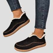 Women’s fur lined slip on winter snow boots