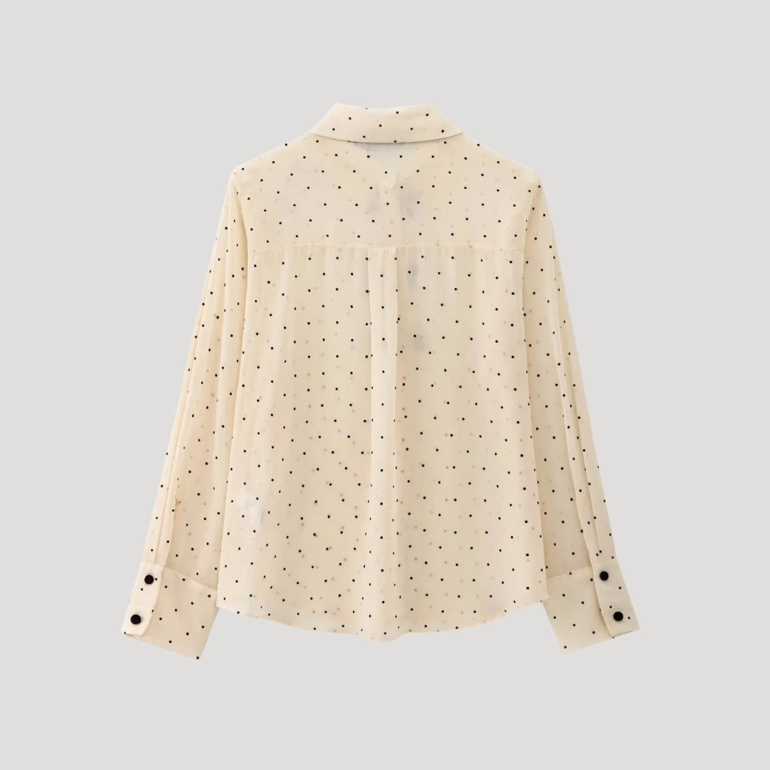 Polka dot bow-tie blouse