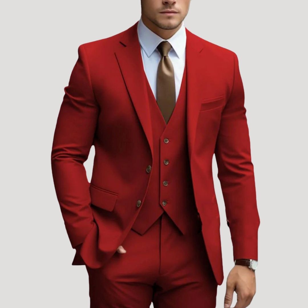 Men’s slim fit three piece wedding suit