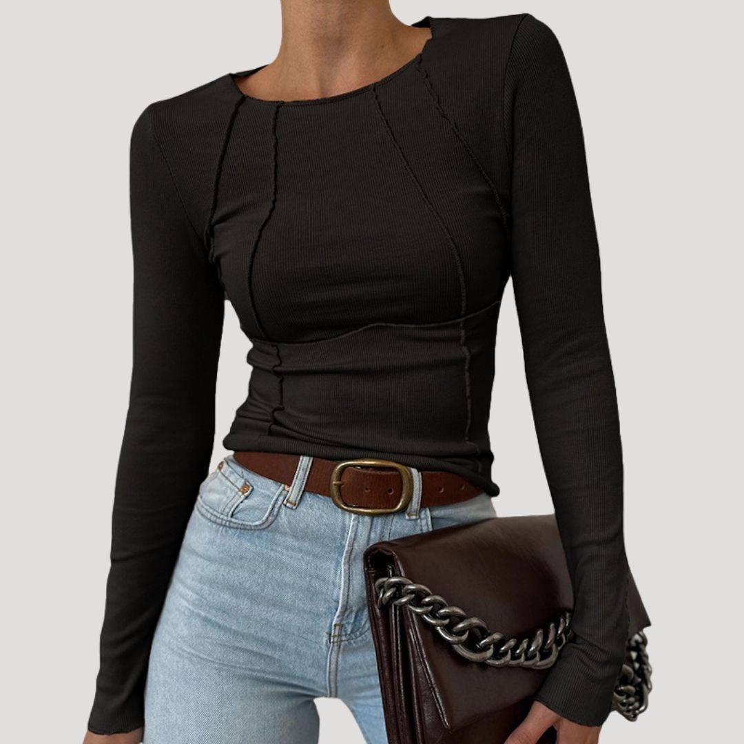 Women’s ribbed long sleeve going out top