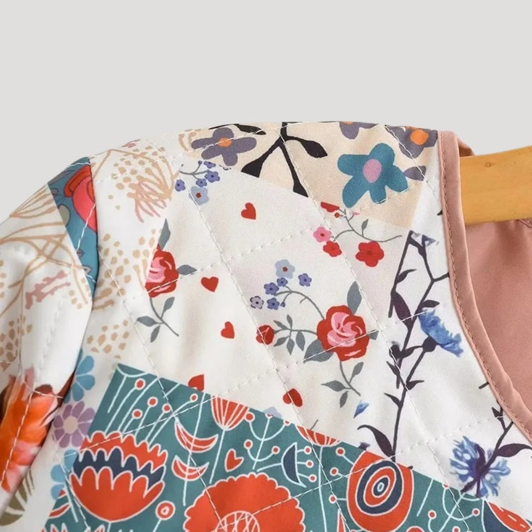 Women’s lightweight summer quilted jacket – printed boho style