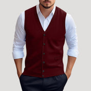 Men’s knitted waistcoat button up sleeveless jumper